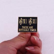 These Are Difficult Times New Fashion Enamel Musical Note Brooch, Music Lovers Metal Badge Bag Accessory - Black - View 4