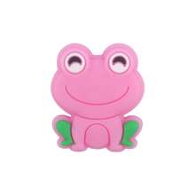 1 件全新兒童卡通動物青蛙造型矽膠珠適合 Diy 手工飾品配件 - 玫瑰紅 - 查看 1