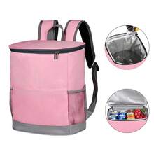 帶保溫隔層的戶外野餐背包,防水,防漏,容量大 - 粉色 - 查看 4