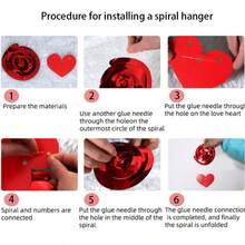 6 cái Ngày lễ tình nhân Đỏ  Hình trái tim Xoắn ốc Đồ trang trí Với Ruy băng , Cho bữa tiệc & Phòng khách Đồ trang trí , PVC Xoắn ốc Vật trang trí - Đỏ - Xem 3