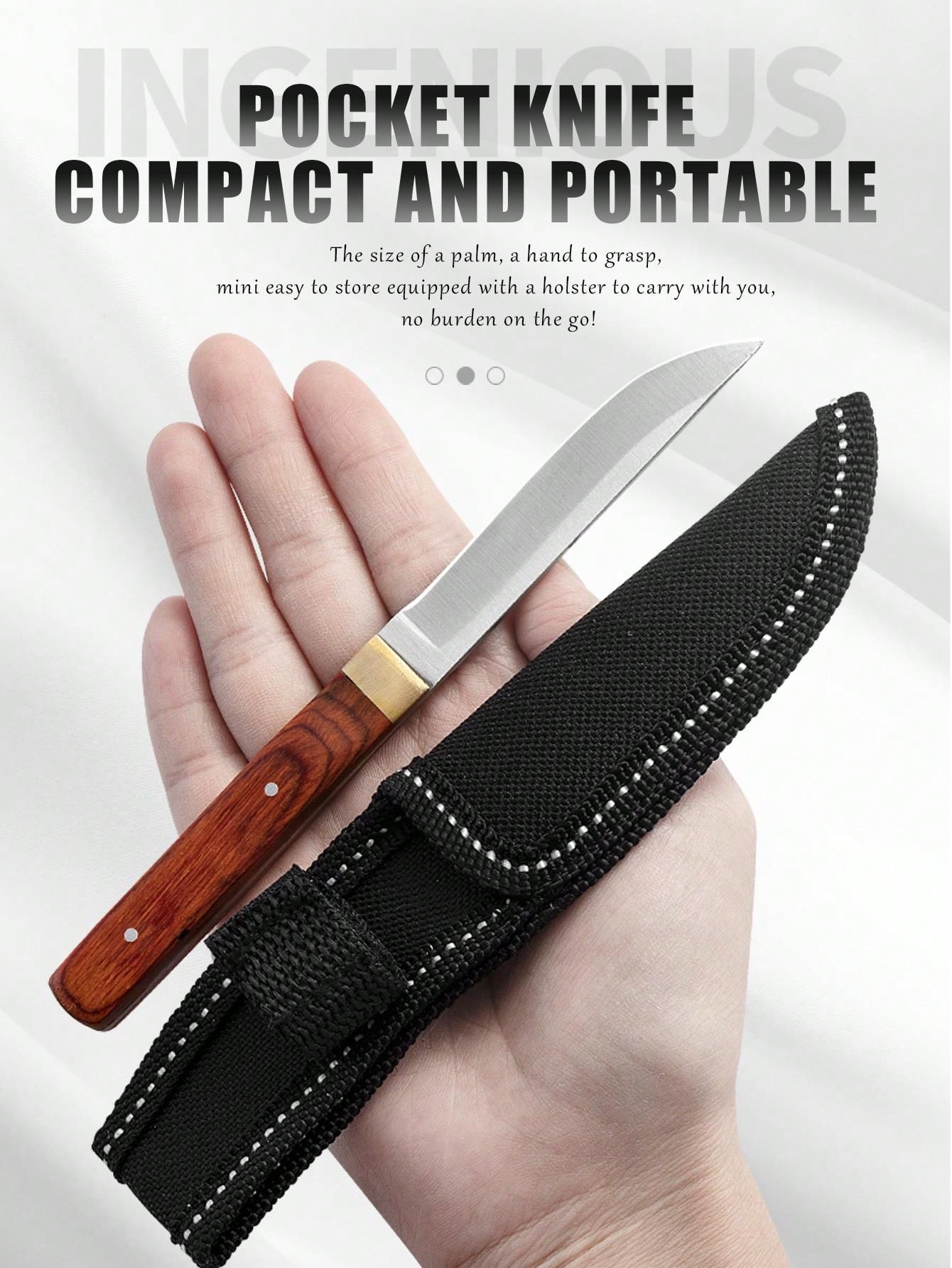 Outdoor Mongolian Knife With Thickened Redwood Handle, MultiPurpose Meat Cleaver For Chopping