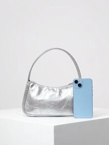 Y2k Handbag For Women, Lovely Charm French-Style Shoulder Bag, Ideal As A Gift For Bestie - Silver - View 3