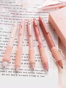 1set Flower Story Neutral Ballpoint Pens, Set Of 5 - Black - View 3