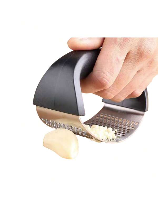 1/2 piezas Prensador de ajo de acero inoxidable, exprimidor de ajo manual, utensilio de cocina multifuncional para prensar, exprimir y machacar ajo