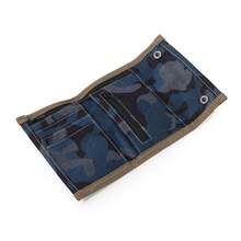 Men's Fashion Canvas Camouflage Wallet, Ultra-Thin With Coin Pocket, Style Sporty Casual Money Clip - Blue - View 4