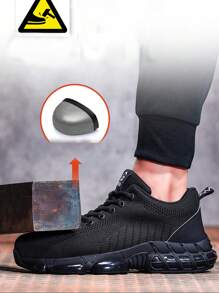 时尚轻便网眼透气鞋女式钢头鞋防刺穿工作运动鞋坚不可摧防滑工作鞋
