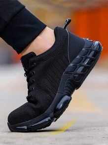 时尚轻便网眼透气鞋女式钢头鞋防刺穿工作运动鞋坚不可摧防滑工作鞋