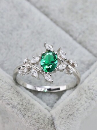 Anillo zirconia cúbica plata