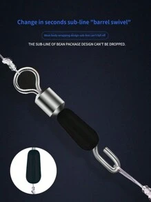 20 Pcs Fishing Accessories Anti Winding Connector Pin Bearing Rolling Swivel Stainless Steel Snap Quick Change Of Fishing Line Fishing Accessories - Black - View 2