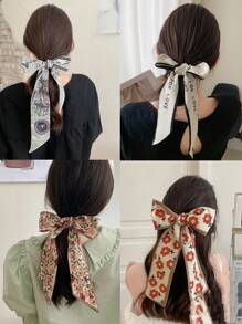 4pcs/Set Fashionable Small Silk Scarf, Ideal For Bag Accessory, Wristband, Everyday Life, Hair Decoration - Multicolor - View 6