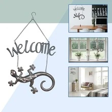 1入鄉村別墅蜥蜴歡迎標誌-前門錫金屬招牌-適用於門廊家居裝飾的完美禮物-為臥室,客廳和餐廳增添魅力 - 銅色 - 查看 5