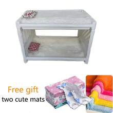 可愛倉鼠床,寵物雙層床容易安裝藏匿角落,適用於倉鼠小寵物用品 - 藍色 - 查看 8