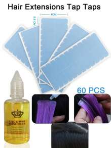 Tape & Extension Remover - Double Sided Extension Tape & Acting Hair Extensions Remover Wig Glue Remover, Tape In Hair Extensions Adhesive Remover, Removes Hair Glue, Wig Tape,Christmas Gifts - Baby Blue - View 6