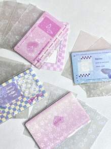 20pcs Transparent Glitter Butterfly, Cherry Blossom, Star Two-Layered Card Film For Photo Album, Protection Film For Small Cards & Album, Flat Mouth Protection Film - Clear - View 3