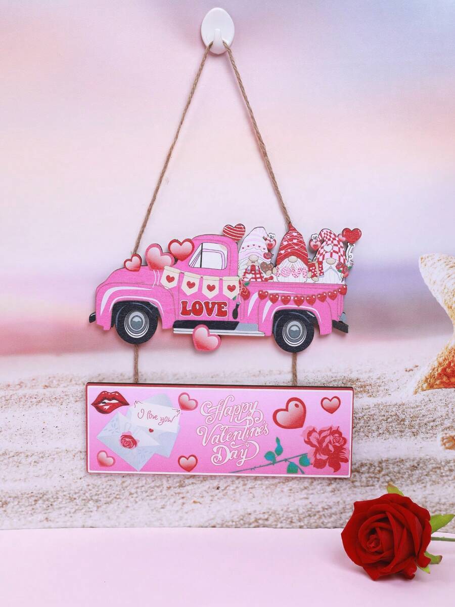 1pc Romantic Valentine'S Day Car Hanging Decoration With Ambiance Sensation - Multicolor - View 1