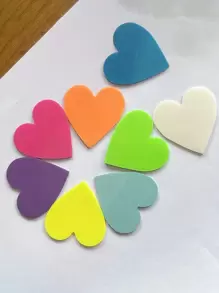 160 piezas Pegatinas transparentes con forma de corazón, marcapáginas semitransparentes, pegatinas de índice, pegatinas reutilizables para útiles escolares y de oficina - Multicolor - Ver 6