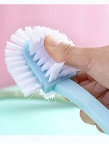 1入隨機風格硬毛鞋刷,長柄塑料清潔刷,圓形鞋清潔刷,適用於家庭使用 - 藍色 - 查看 6