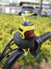 1pc Duck Design Motorcycle Accessory, Rubber Duck Bicycle Broken Wind Duck Electric Bike Decoration Duck - Pink - View 9