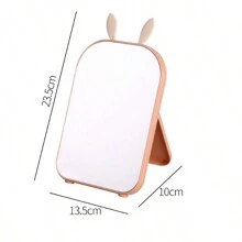 Desktop Princess Style Makeup Mirror, Portable & Concise For Dormitory, Students' Room - White - View 2