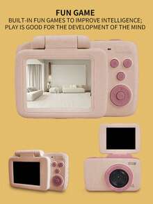 DC209-1pc Mini Flip Digital Camera 2.4-Inch Screen Can Take Photos And Video Recording Support Up To 32g Using USB Charging Can Be Used As A Holiday Gift - Pink - View 7