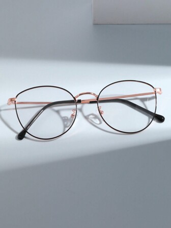 1pc New Metal Crafted Foot Decoration, Indoor Computer Reading, Outdoor Light-Sensitive Color Changing Cat Eye Fashion Unisex Glasses