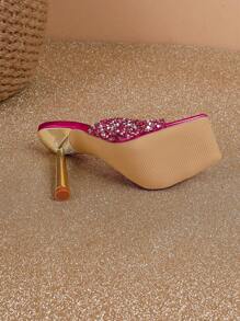 Fashionable High-Heeled Women Sandals Super-Shiny Rhinestone Sandals