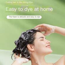 10包/盒草本泡泡染髮膏,長效保色,深度滋養,2合1洗染功能 - 棕色 - 查看 6