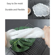 Grands moules en silicone en résine, moules en silicone pour sous-verres en fleurs, moules de coulée en résine époxy pour fleurs pour le DIY, la décoration de la maison, le plateau de service