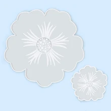 Grands moules en silicone en résine, moules en silicone pour sous-verres en fleurs, moules de coulée en résine époxy pour fleurs pour le DIY, la décoration de la maison, le plateau de service