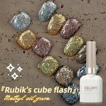 XEIJAYI 1pc 15ml Glam Up Your Nails With The Holographic Glitter Diamond Collection Gel Nail Polish Perfect For Beginners! - Gold - View 3