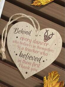 1個感謝禮物：舞蹈老師木質愛心,特別的告別禮物,朋友之間的象徵,木製吊飾牌子,溫暖的家居裝飾禮物 - 彩色 - 查看 3