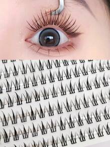 Asiteo 160pcs Cluster Eyelash Extension,Wispy And Fluffy C Curling Segmented False Eyelashes For Natural And Voluminous Look,For Beginners Eye Makeup DIY At Home