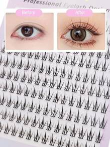Asiteo 160pcs Cluster Eyelash Extension,Wispy And Fluffy C Curling Segmented False Eyelashes For Natural And Voluminous Look,For Beginners Eye Makeup DIY At Home