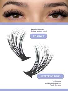 Sanishi Lashes DIY 睫毛延长套件，50D 9-16mm C 卷曲 240 件睫毛延长，自然蓬松睫毛，含睫毛粘合剂、密封剂、镊子，适用于家庭 DIY 睫毛延长 - 黑色 - 查看 4