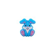 1pc New Style Cartoon Animal Rabbit Shaped Silicon Bead For Kids Art & Craft, Diy Children's Colorful Jewelry Making Materials - Blue - View 1