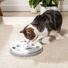 1只寵物智能慢食碗,互動寵物餵食器,狗狗訓練食物配遊戲 - 灰色 - 查看 3