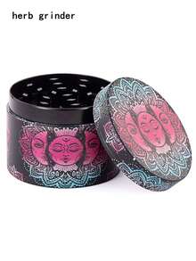 1 件直徑 50 毫米金屬材質個人化 Uv 印刷草藥研磨機,具有隨機或類似圖案,用於香料、辣椒和草藥 - 彩色 - 查看 5