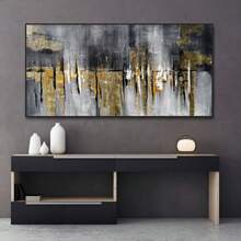 1入組帆布畫,現代抽象牆藝裝飾,黑金印花海報,豪華壁畫,為客廳沙發牆壁裝飾,壁畫,家居裝飾無框 - 彩色 - 查看 1