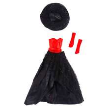 62入組玩偶配件套裝,包括1套洋裝,6套不同隨機款式的衣服,14雙鞋子,9件廚房用具,9件理髮用品,2個背包,10個衣架,1個黑色耳機,4個紅色耳釘,1個梳子,3條項鍊,2個皇冠（不包括玩偶） - 彩色 - 查看 5