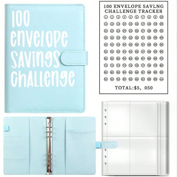 100 Envelope Challenge Couple Saving Money Record Book With CheckOff