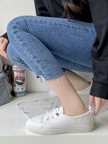 Women's White Sneakers 2023 Spring And Autumn New Style Flat Casual Slip-On Sneakers, Breathable Mesh Design, Stylish And Versatile - White - View 5