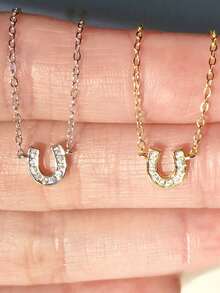 1個女士迷你馬蹄形項鍊 S925純銀迷人精緻珠寶禮物 - U型項鍊 - 查看 2