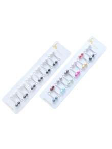 12 件/盒亮珍珠头巾夹 - 钢夹固定头巾，时尚风格围巾别针，穆斯林女性配饰 - 彩色 - 查看 2