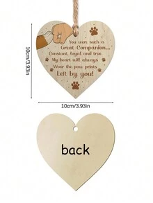 1PC Cat Gift You Were Such A Great Companion Wooden Heart Sign For Cat Lover,Pet Wooden Pendant Plaque Sign Warm Gift For Home Decor - Multicolor - View 2