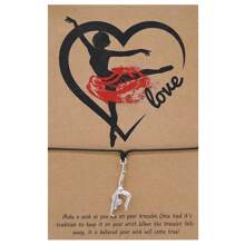 跳舞許願手繩愛舞蹈線許願手繩簡單的禮物許願手繩附有舞蹈者許願手繩 - dance 6 - 查看 14