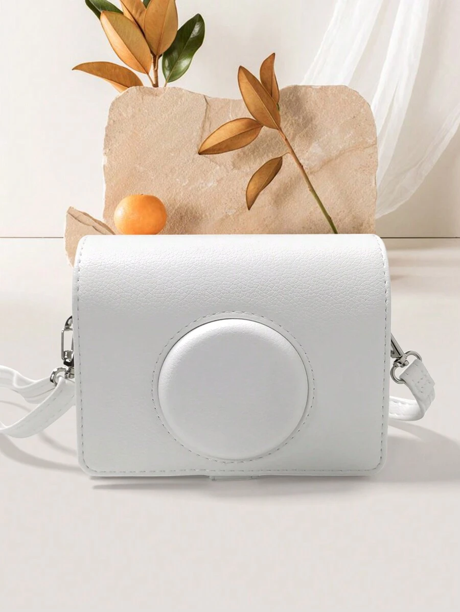 富士菲林 Mini Evo 白色復古相機袋,保護性 Pu 皮革肩背袋,適用於相機收納 - 白色 - 查看 1