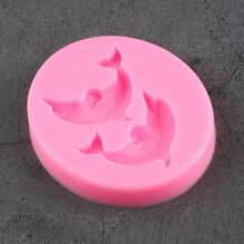 海豚矽膠模具糖工糕點裝飾工具diy烘焙模具糖果樹脂黏土模具巧克力糊狀糖模具 - 粉色 - 查看 4