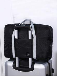 2入組可摺疊防水行旅袋,女士/男士帆布週末旅行袋,可上飛機手提袋且可裝在推車手柄上 (旅行袋+鞋袋) 健身袋大包過夜包運動包學校包度假包均可