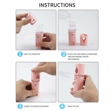 1pc Nano Moisture Spray Water Refill Device Portable USB Charging Moisturizing Water Can Be Sprayed With Alcohol Disinfection - Pink - View 5
