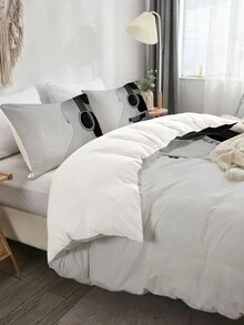 3pcs Vintage Guitar Print Polyester Bedding Set Soft And Comfortable Bedding For Bedroom And Guest Room  (1*Comforter Cover + 2* Pillowcases, Without Core) - Light Grey - View 4